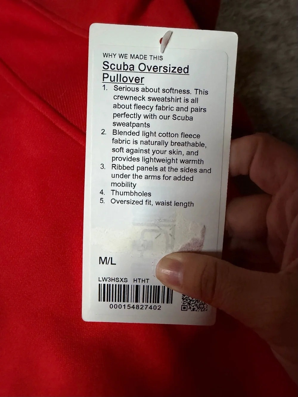 RARE NWT Lululemon Scuba Oversized Pullover Sz M/L *Hot Heat*